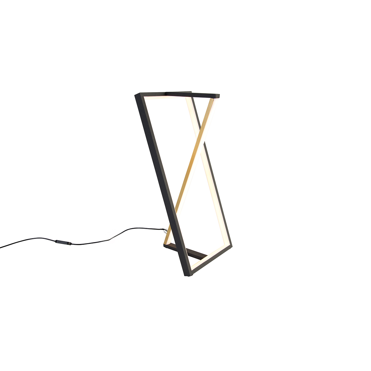 Asztali lámpa fekete, arannyal, LED-del, 3 fokozatban szabályozható Kelvin - Milena színben