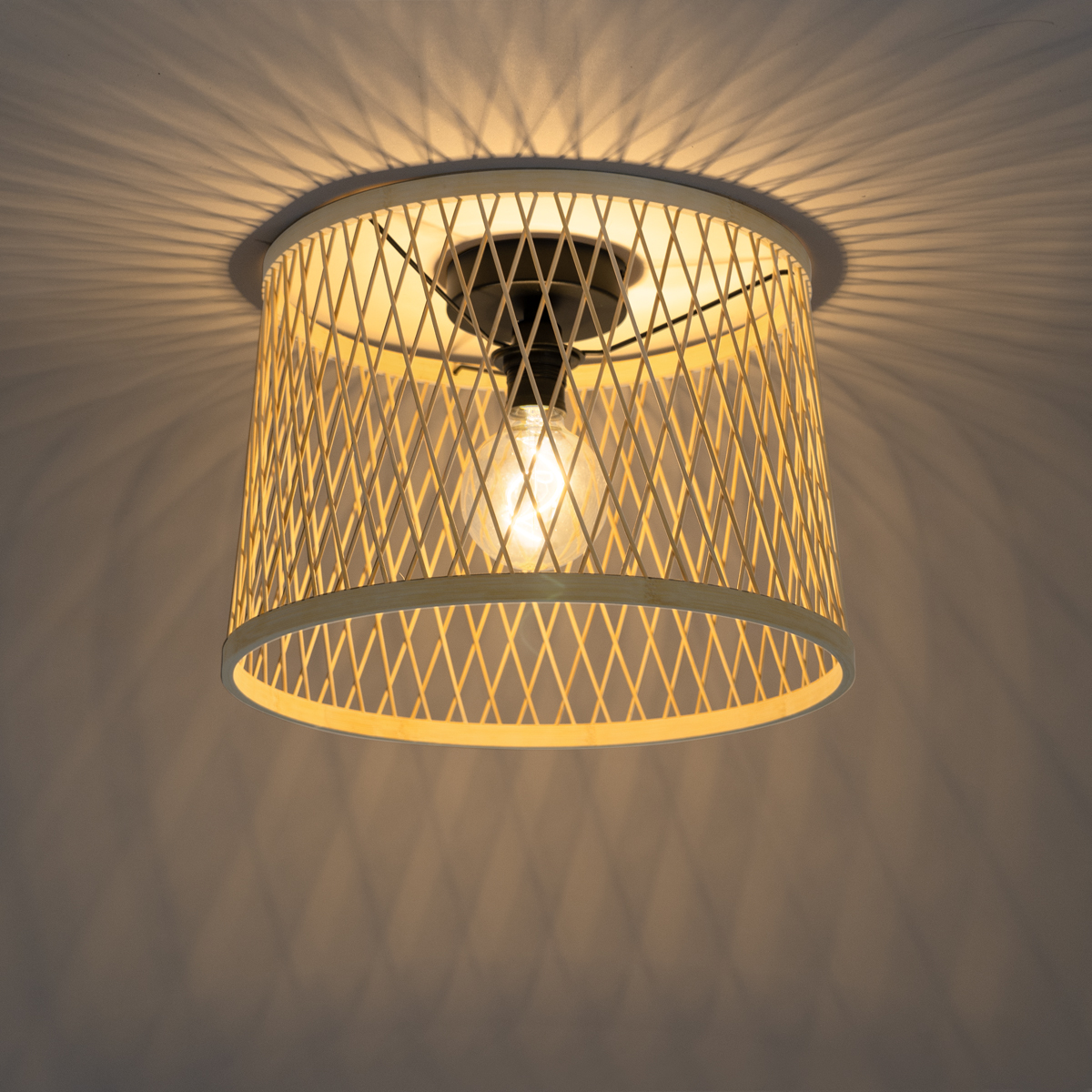 Rustic Outdoor Ceiling Light Rattan 40 cm IP44 - Calamus