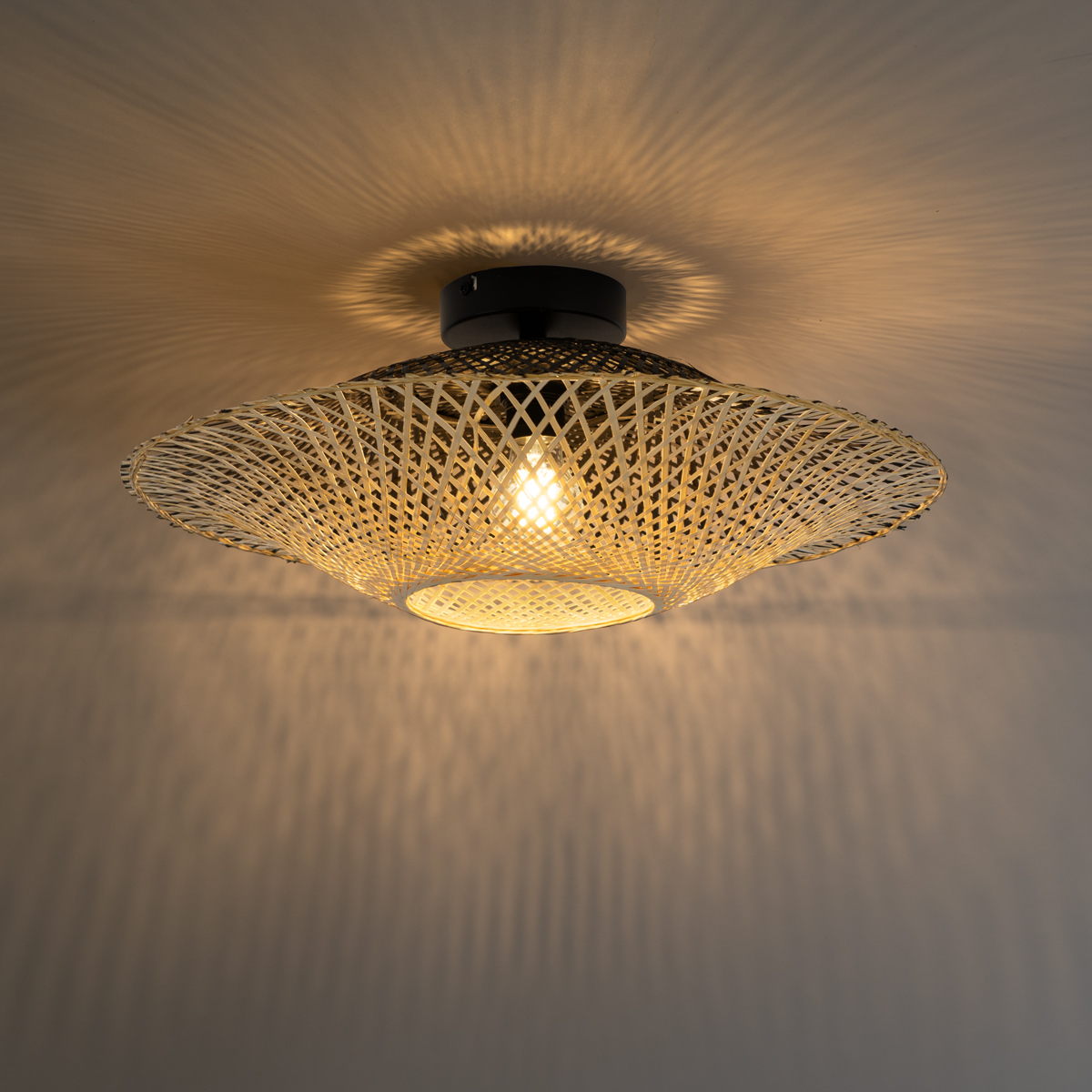 Orientalische Außendeckenleuchte Bambus 50 cm IP44 - Rina