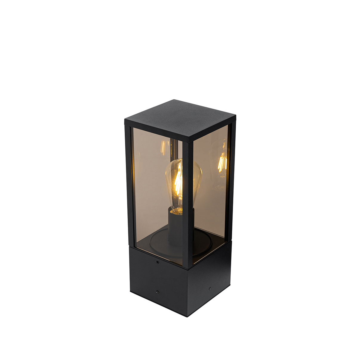Lampada da terra da esterno nera con vetro fumé 40 cm IP44 - Charlois