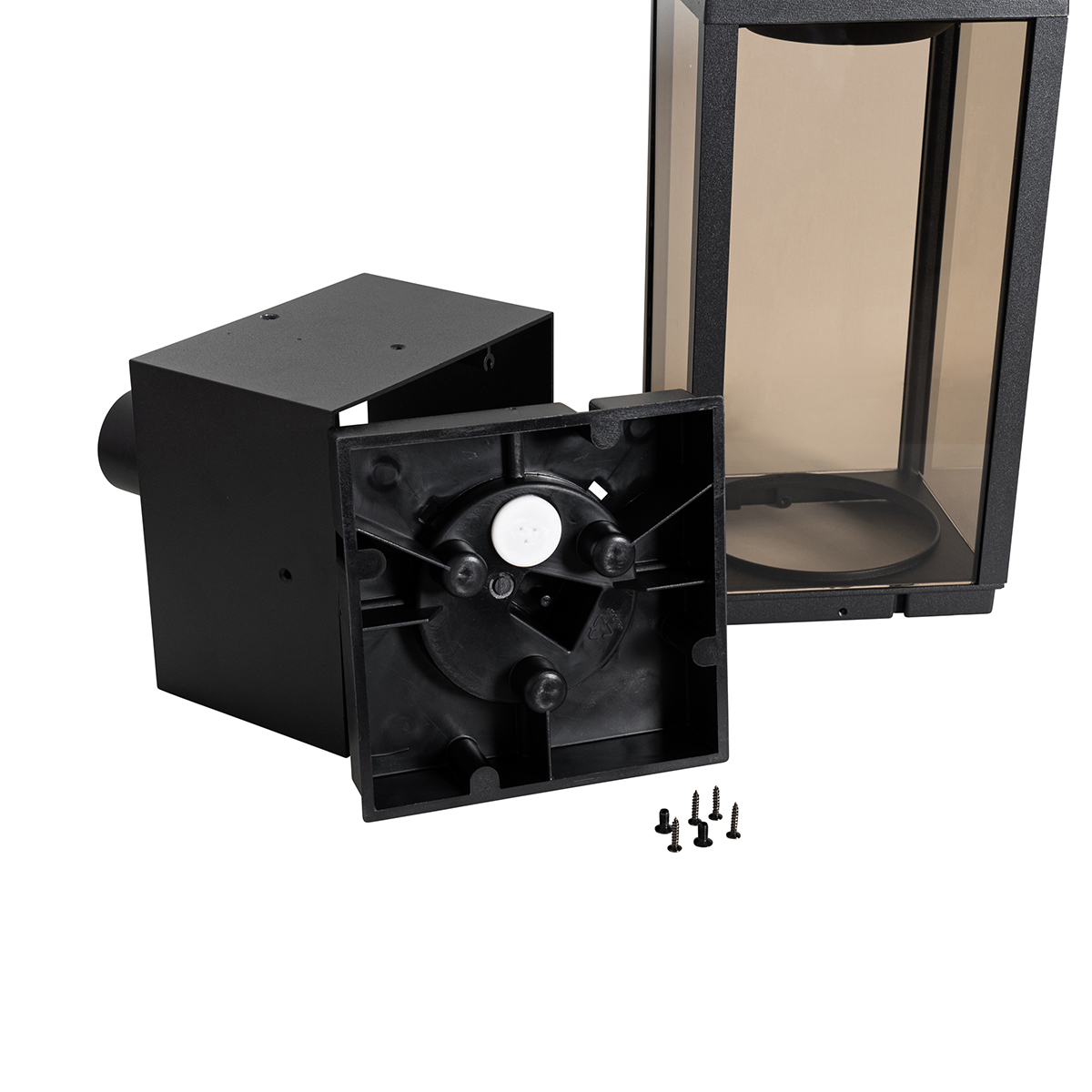 Lampada da terra da esterno nera con vetro fumé 40 cm IP44 - Charlois