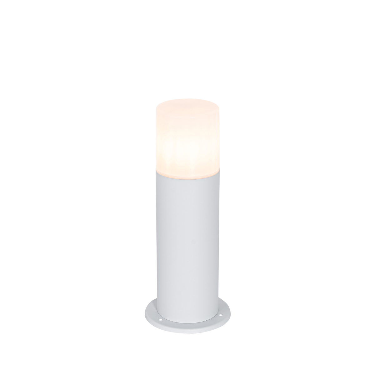 QAZQA Staande buitenlamp wit met opaal witte kap 30 cm IP44 - Odense