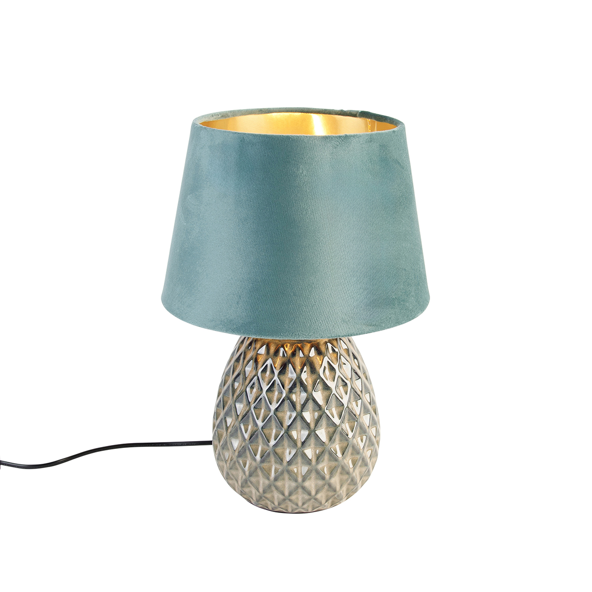 Levně Klasická stolní lampa zelená 35 cm - Betty