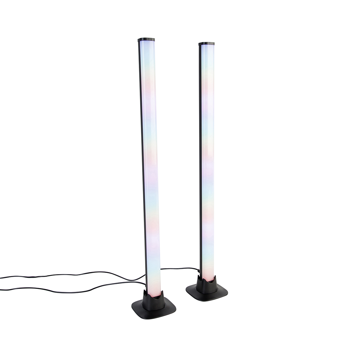 E-shop Čierna stolná lampa vrátane LED s diaľkovým ovládaním a RGB - Arnold