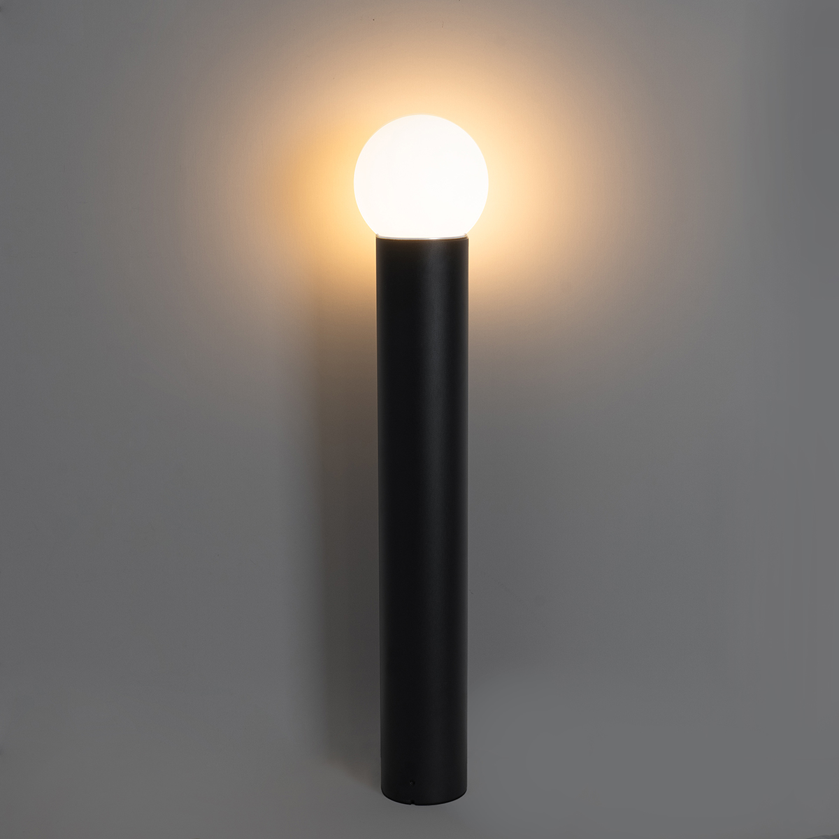 Standing Outdoor Lamp Black with Opal Glass 80 cm IP44 - Huma