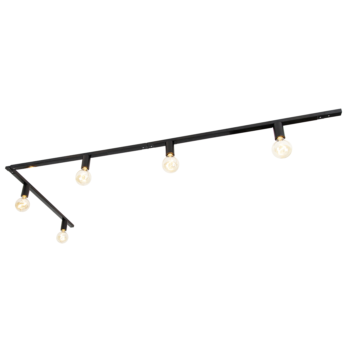 Modern 1 fázisú sínrendszer 5 lámpával, E27 foglalattal, fekete - Jeana