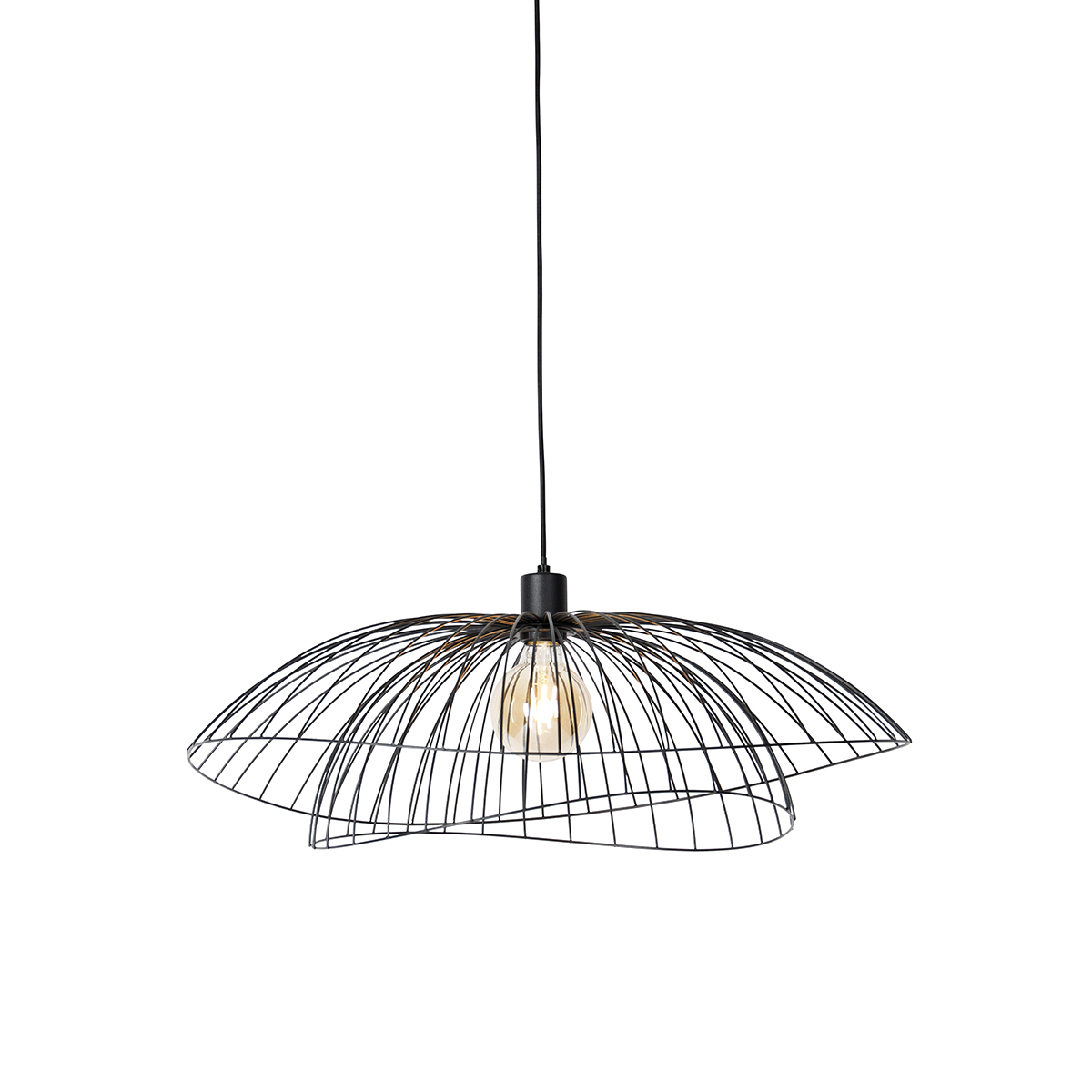 Inteligentné závesné svietidlo čierne 66 cm vrátane Wifi G95 - Pua Inteligentné závesné svietidlo čierne 66 cm vrátane Wifi G95 - Pua