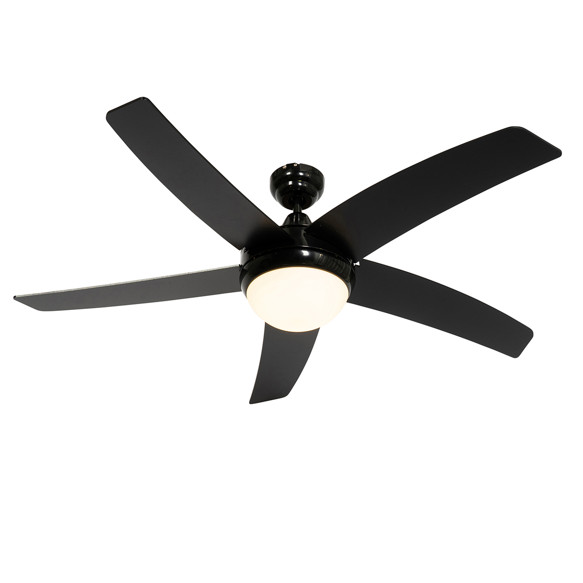 Okos mennyezeti ventilátor fekete fa mintával 132 cm LED-del, fényerőszabályzóval és távirányítóval - Cool