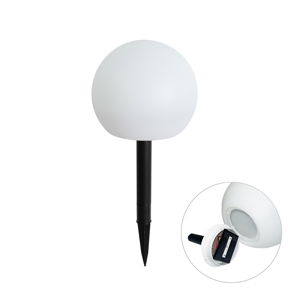 Vonkajšia lampa biela 20 cm vrátane LED IP44 solárny RGBW - Ludger