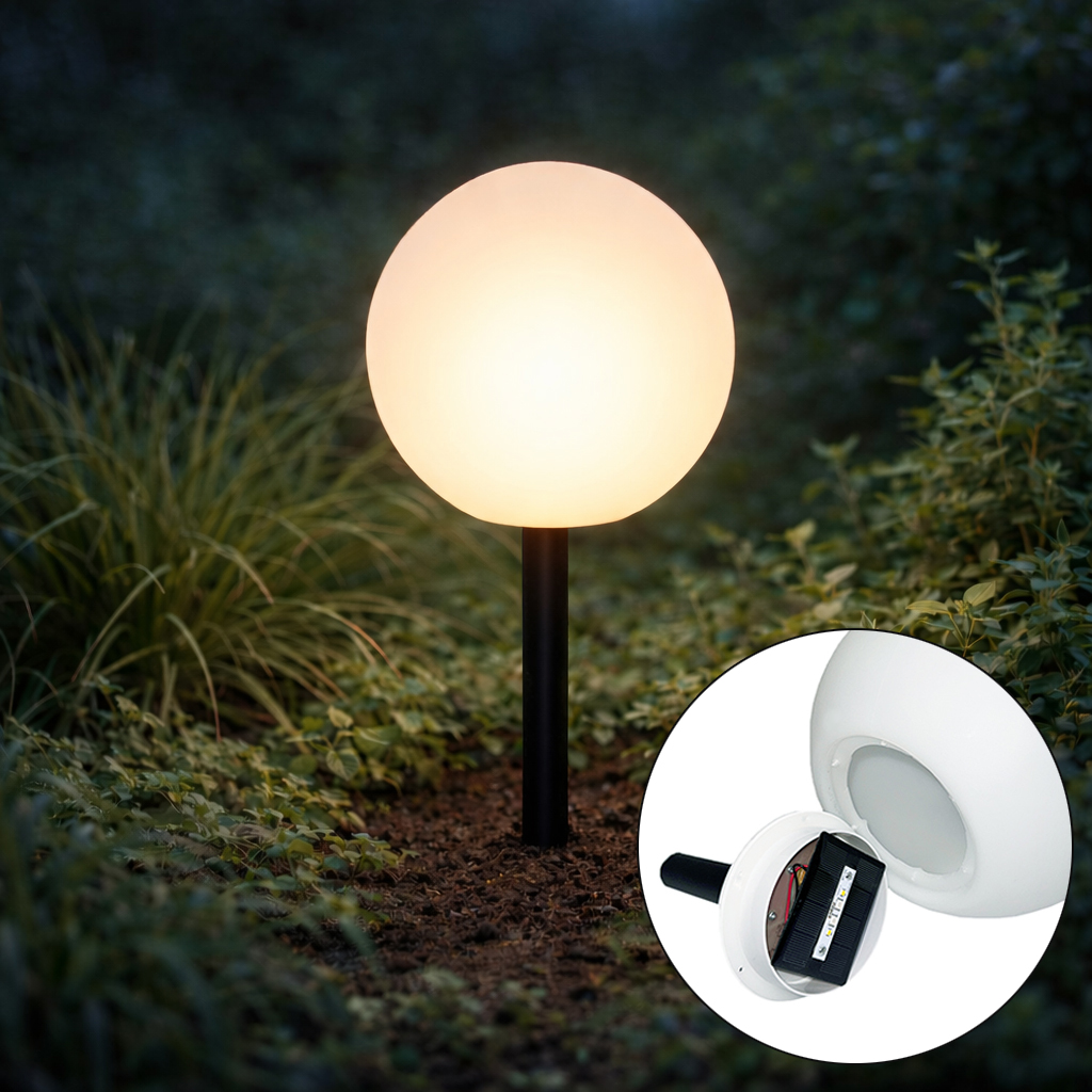 Lampă de exterior albă 25 cm cu LED inclus IP44 solar RGBW - Ludger