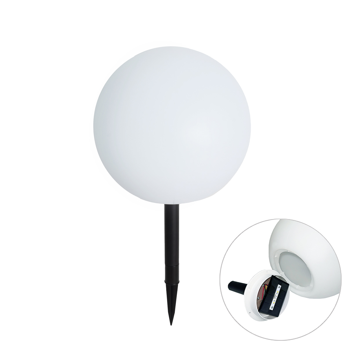 Vonkajšia lampa biela 30 cm vrátane LED IP44 solárna RGBW - Ludger