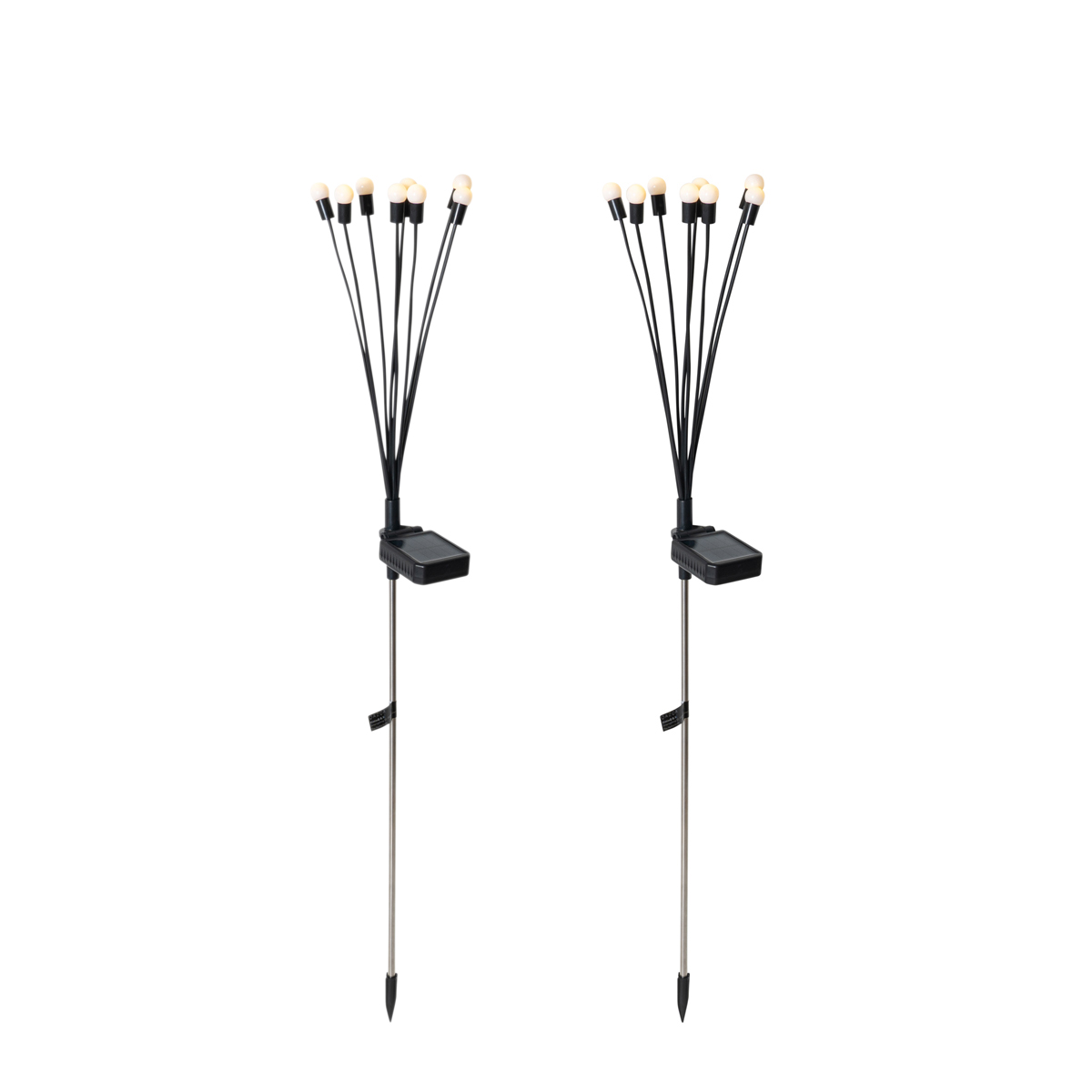 Stojaca vonkajšia lampa čierna vrátane LED s solárnym panelom a zemným kolíkom - Fire Fly