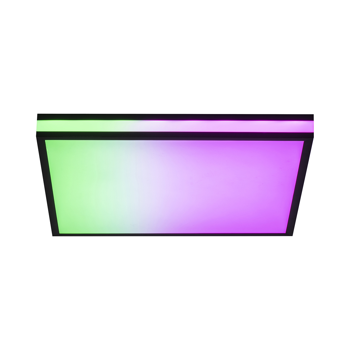 Stropná lampa čierna štvorcová vrátane LED RGBW s diaľkovým ovládaním - Trafalgar