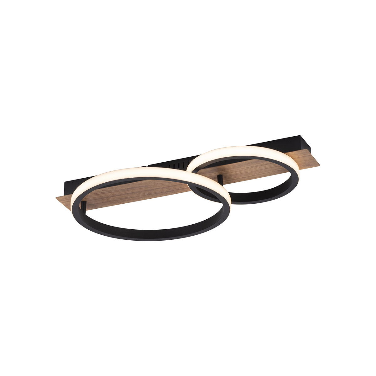 Stropné svietidlo čierne s drevom vrátane LED 2-svetlo - Marien