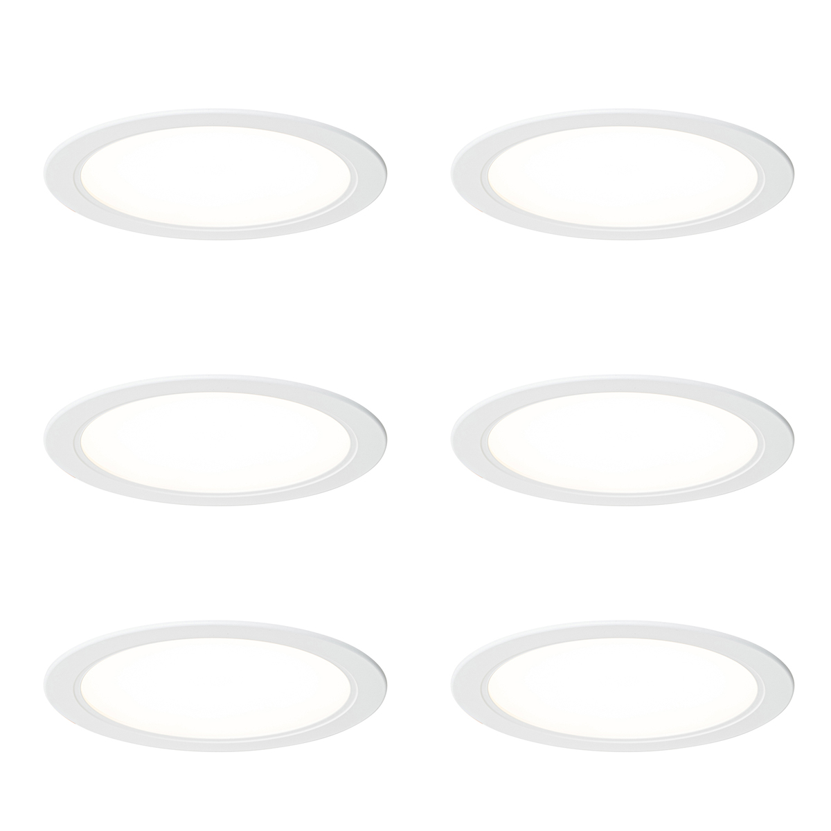 Sada 6 vstavaných bodových svetiel bielych 14,5 cm vrátane nastaviteľného LED v Kelvinoch - Stephanie