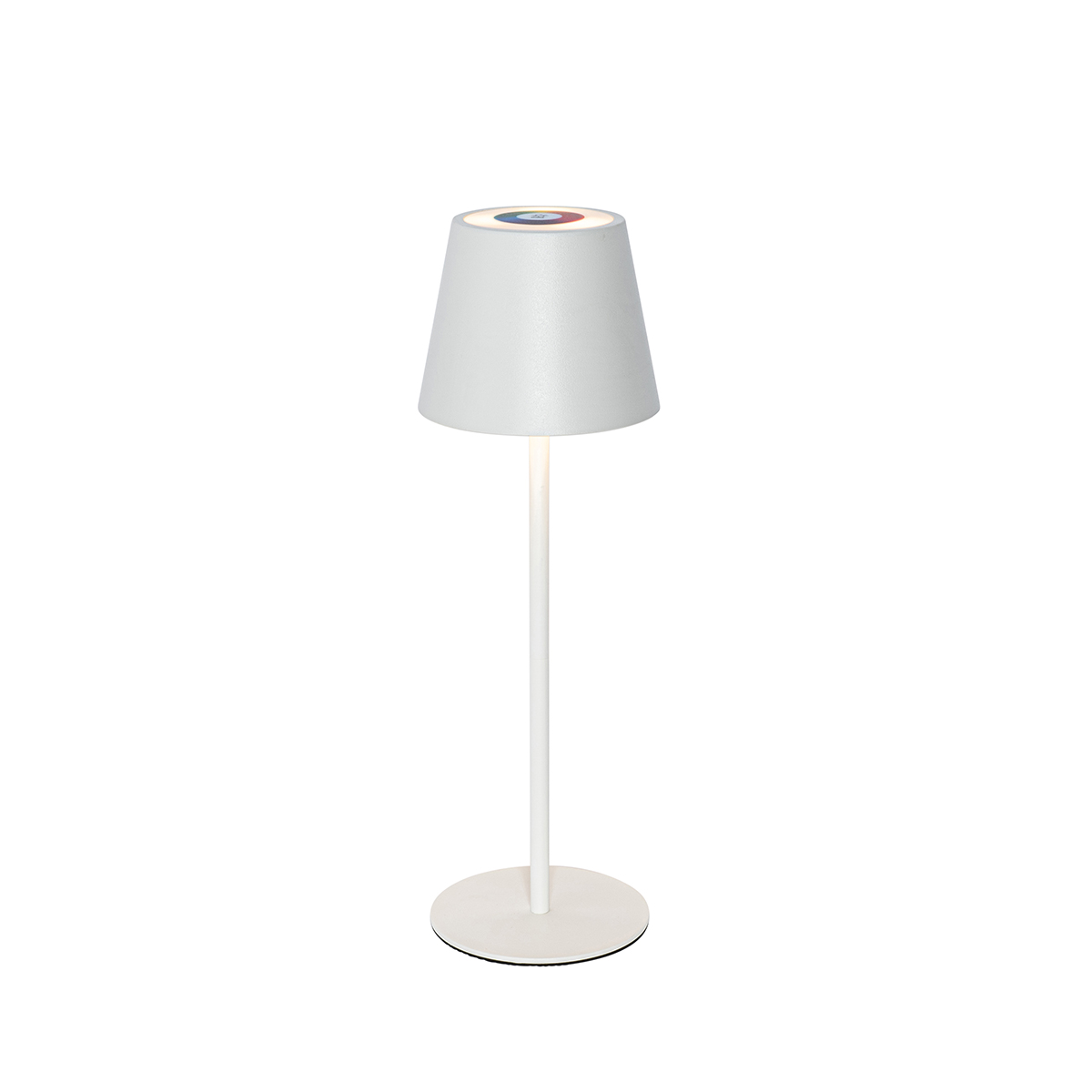 Lampa stołowa biała w komplecie z diodą LED ściemniaczem RGB i akumulatorem IP54 – Murdock