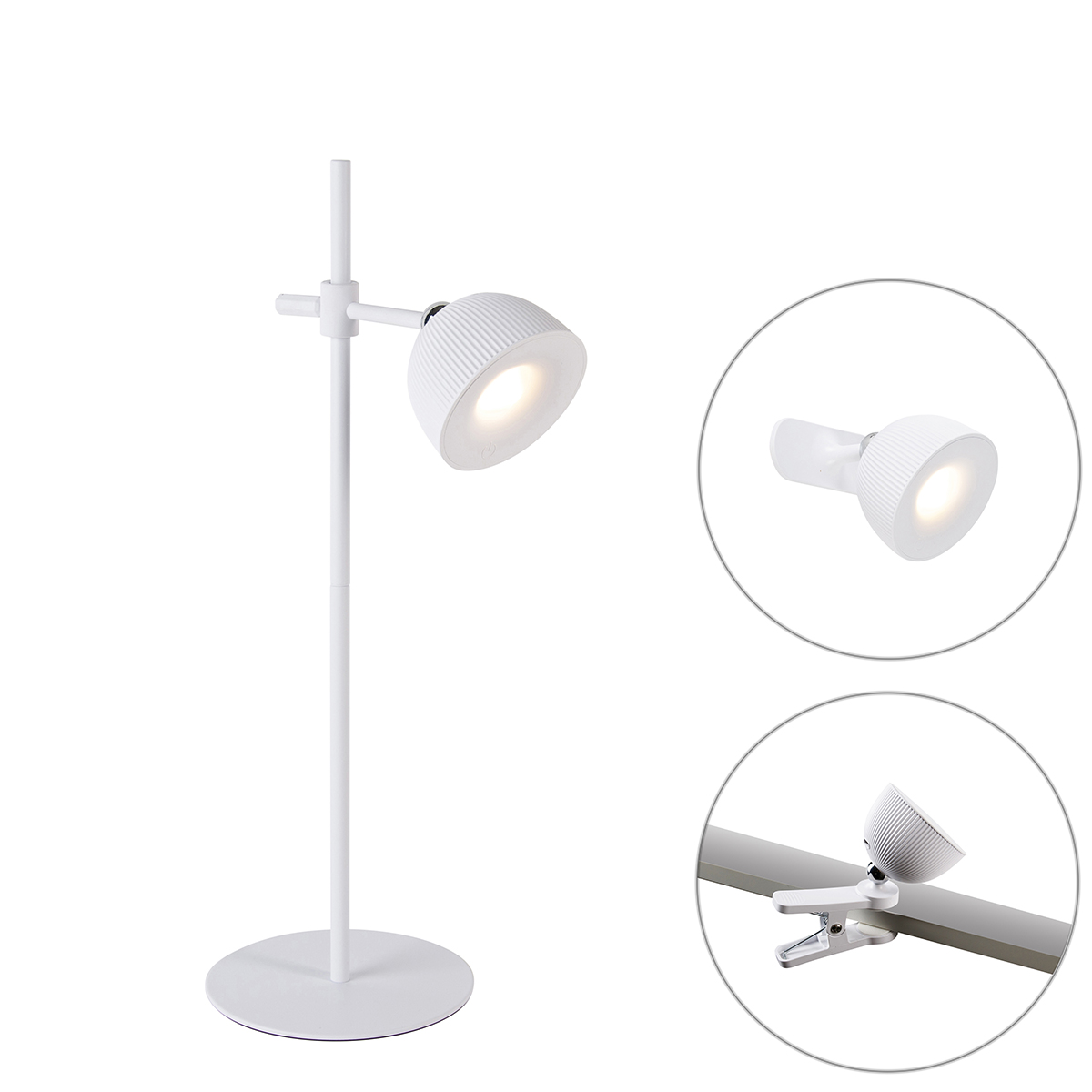 Levně Moderne tafellamp wit oplaadbaar - Moxie