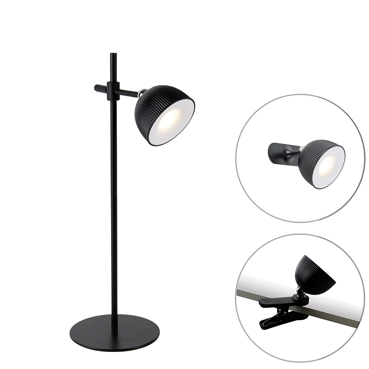 Moderná stolná lampa čierna nabíjateľná - Moxie