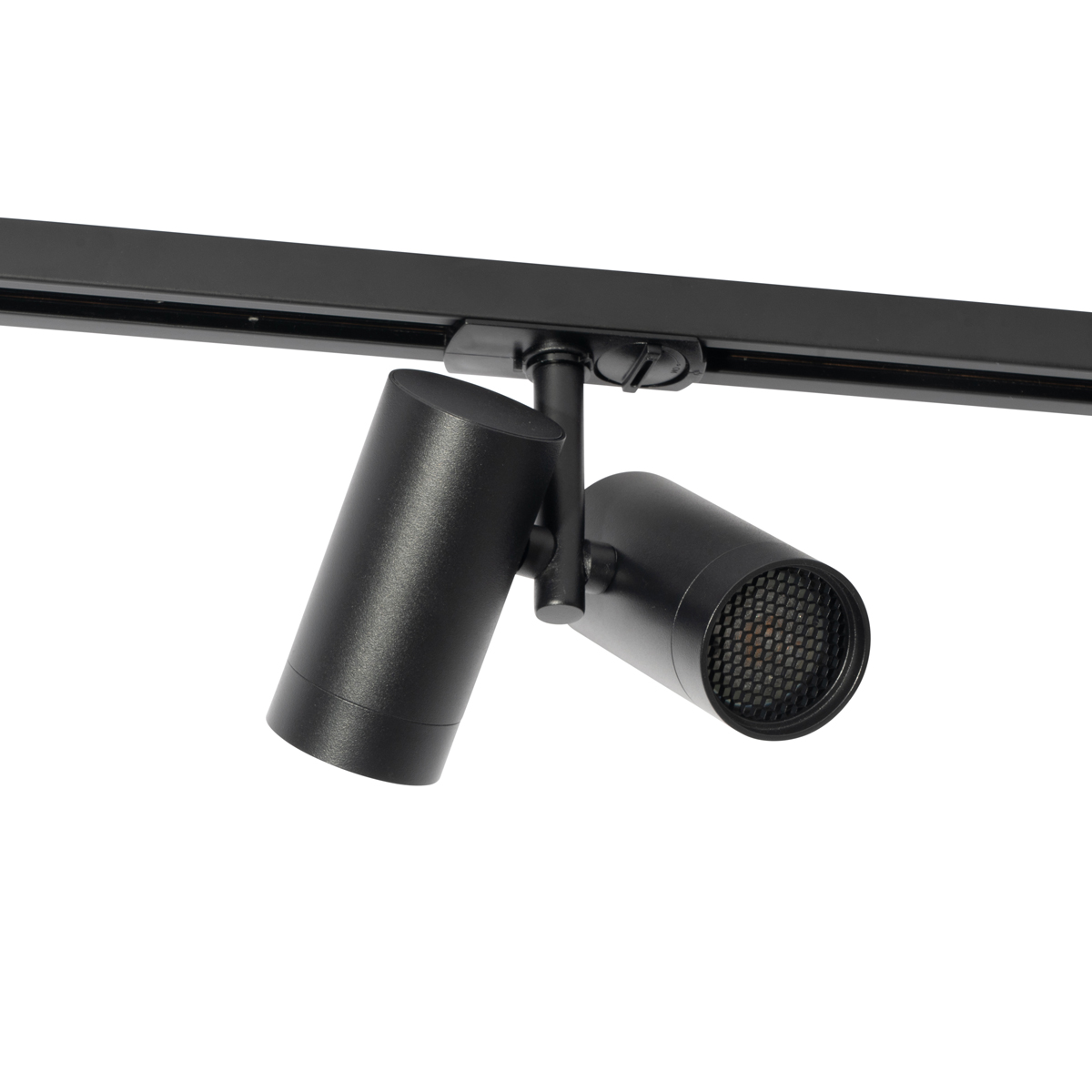 Foco de carril moderno monofásico negro 2 luces - Iconic Scopio