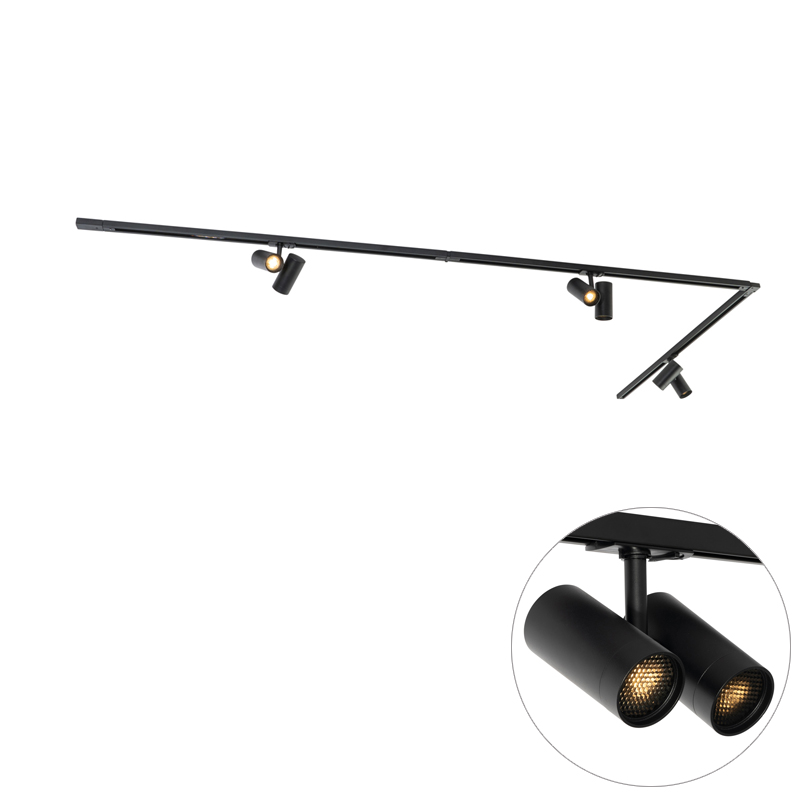 Moderný koľajnicový systém s 3 reflektormi čierny 1-fázový - Iconic Scopio Moderný koľajnicový systém s 3 reflektormi čierny 1-fázový - Iconic Scopio