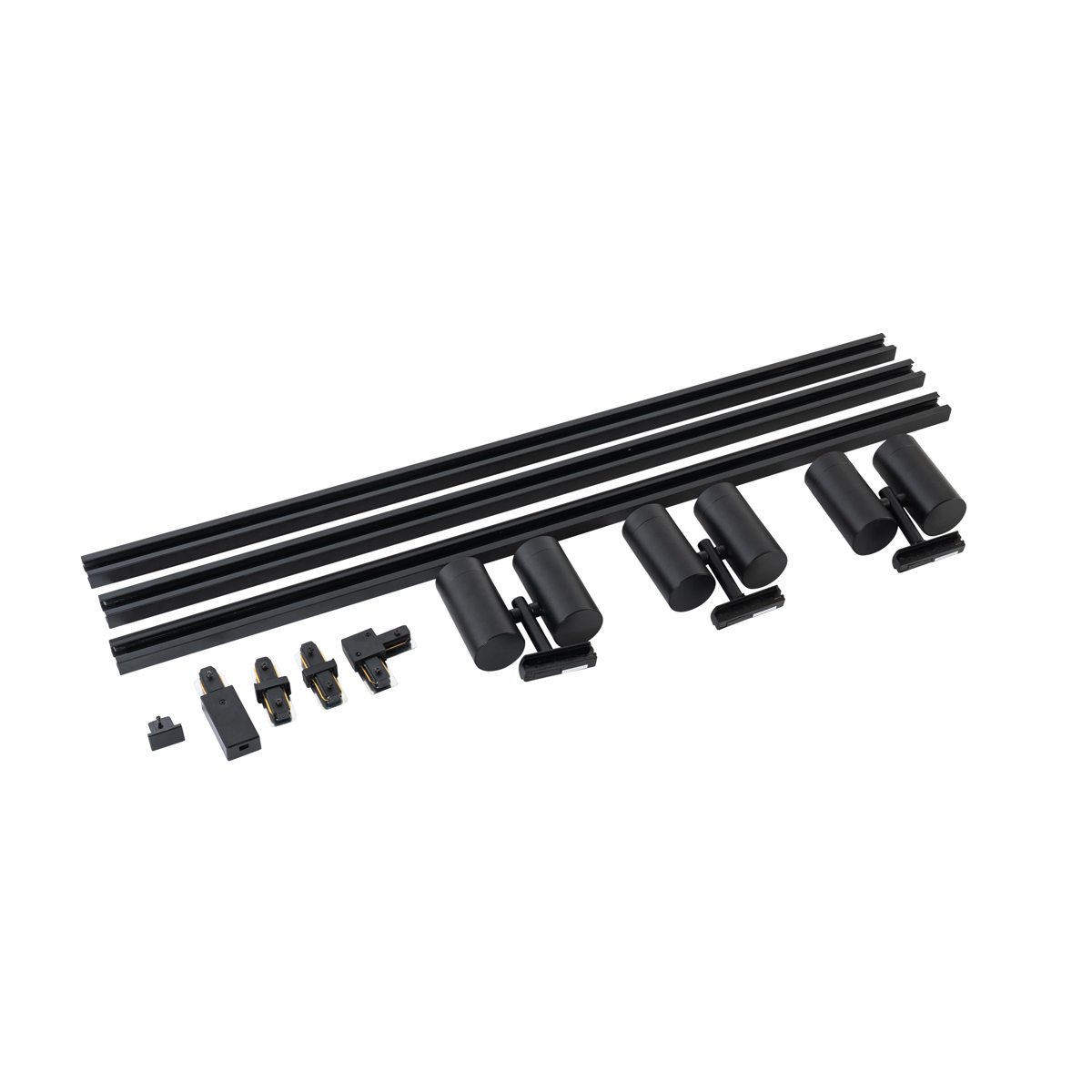Modern Track Lighting System with 3 Spotlights Black 1-Phase - Iconic Scopio