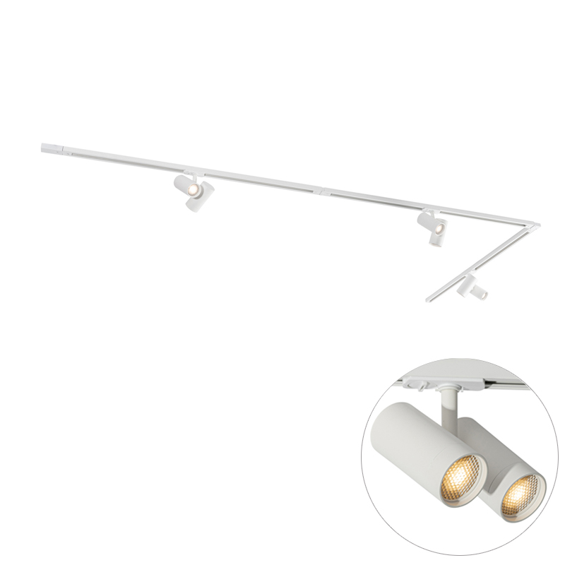 Moderný koľajnicový systém s 3 reflektormi biely 1-fázový - Iconic Scopio Moderný koľajnicový systém s 3 reflektormi biely 1-fázový - Iconic Scopio