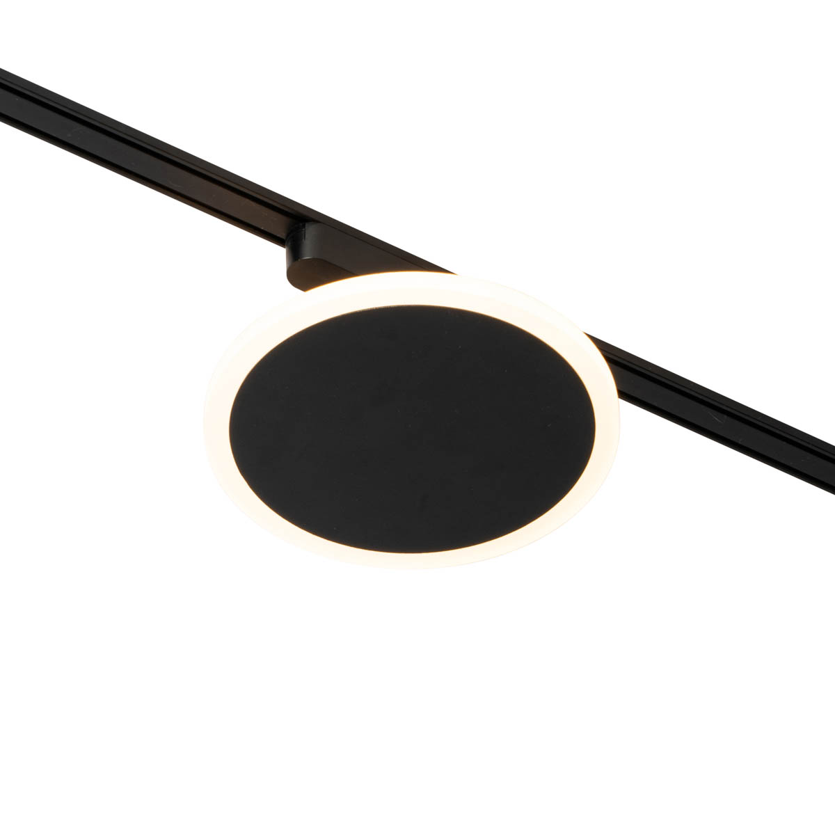 Foco moderno negro para sistema de raíles monofásico con LED integrado - Magnetic Puk