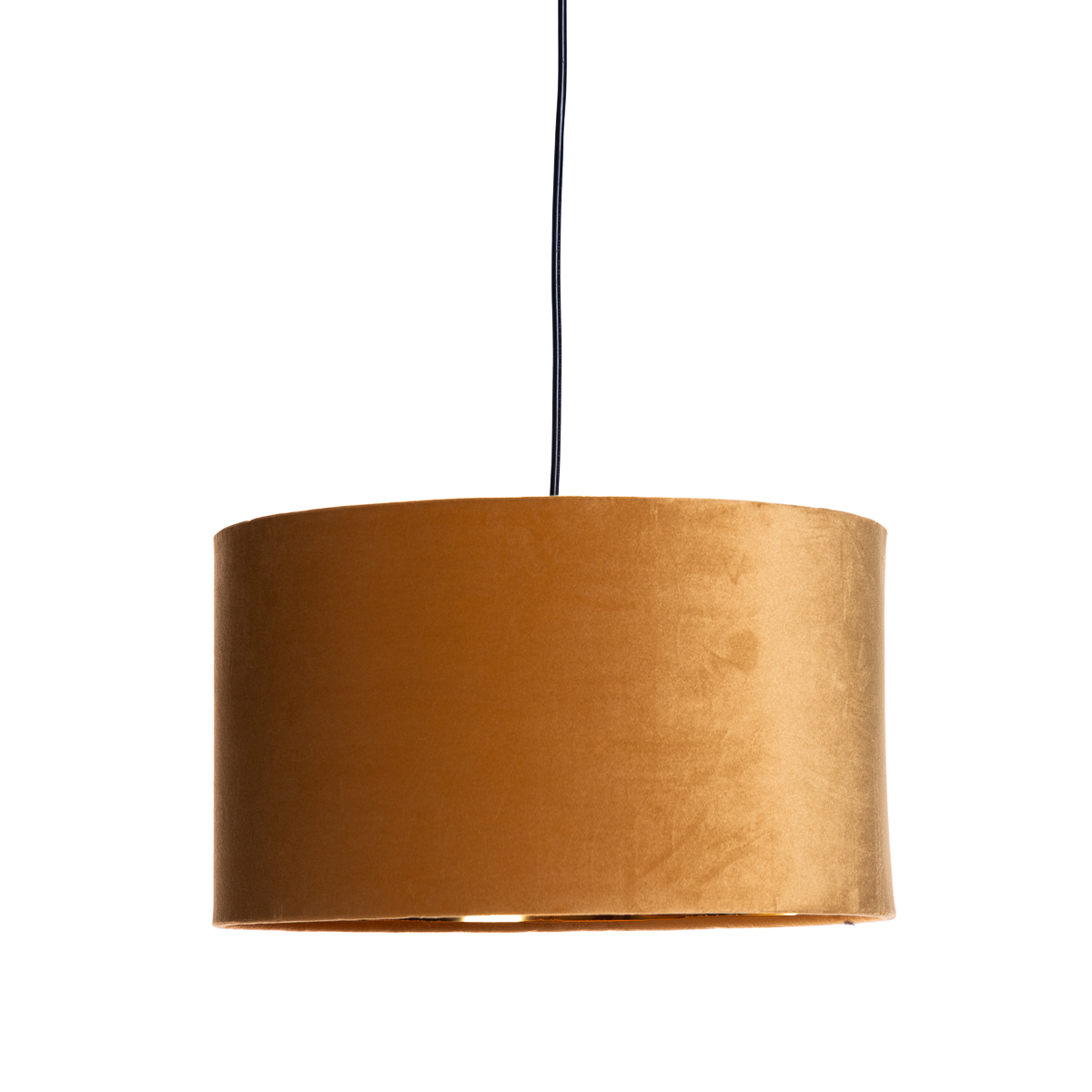 Levně Moderne hanglamp geel met goud 40 cm - Rosalina