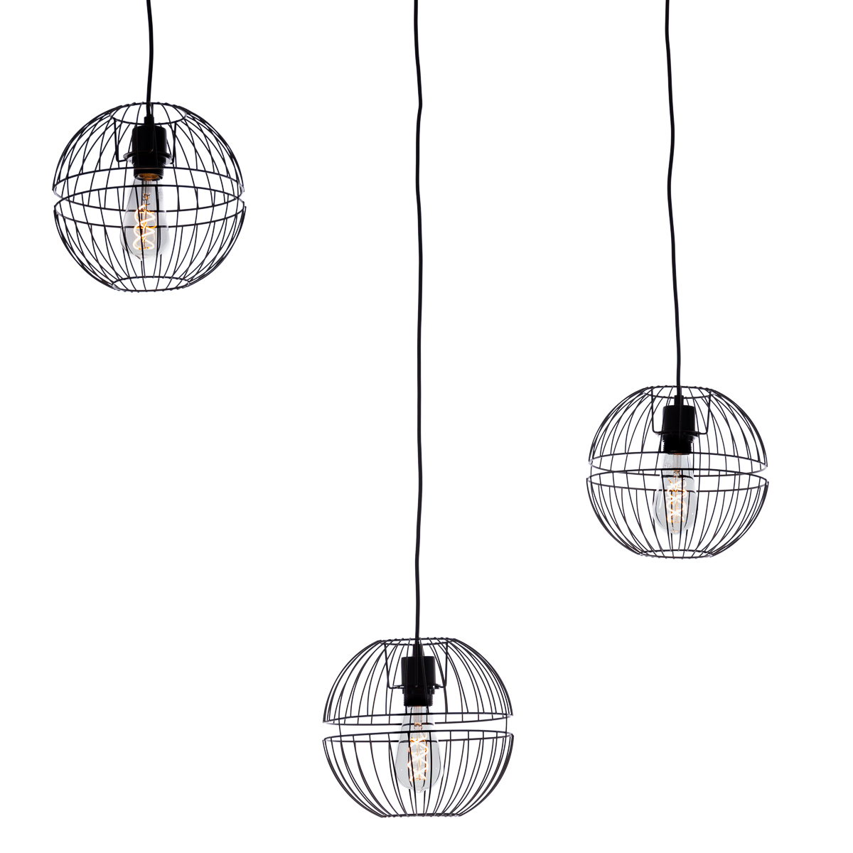 Levně Moderne hanglamp zwart 3-lichts - Sphaera
