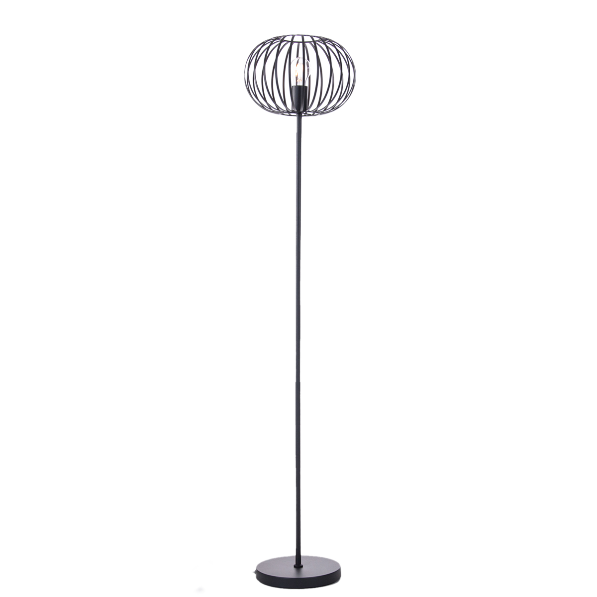 Honsel Moderne vloerlamp zwart E27 – Troopa