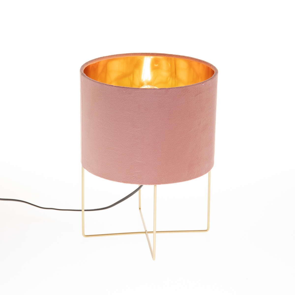 Levně Moderne tafellamp roze met goud - Rosalina