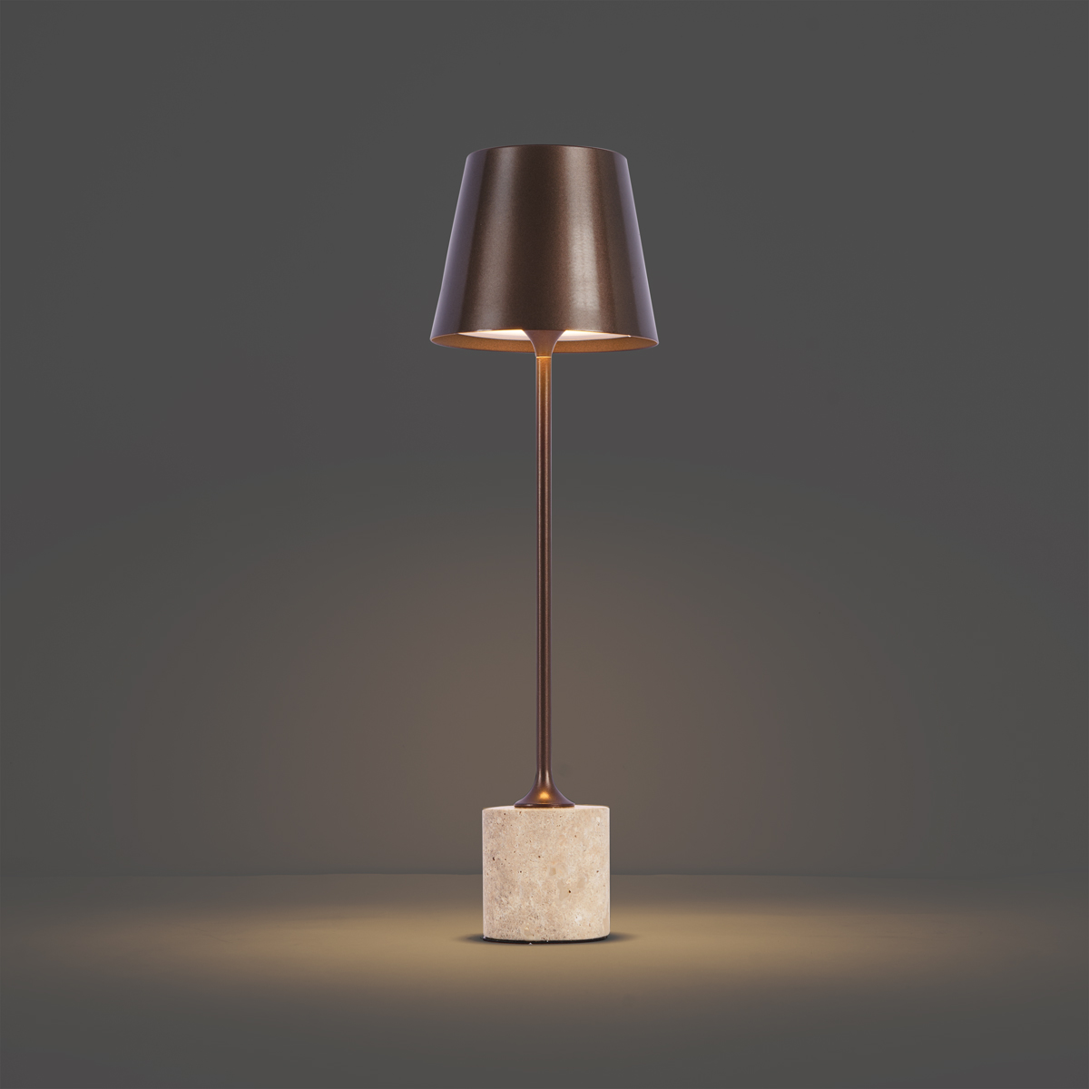 Moderne Tischleuchte Dunkelbronze 37cm inkl. LED Dimmbar IP54 Wiederaufladbar - Topi