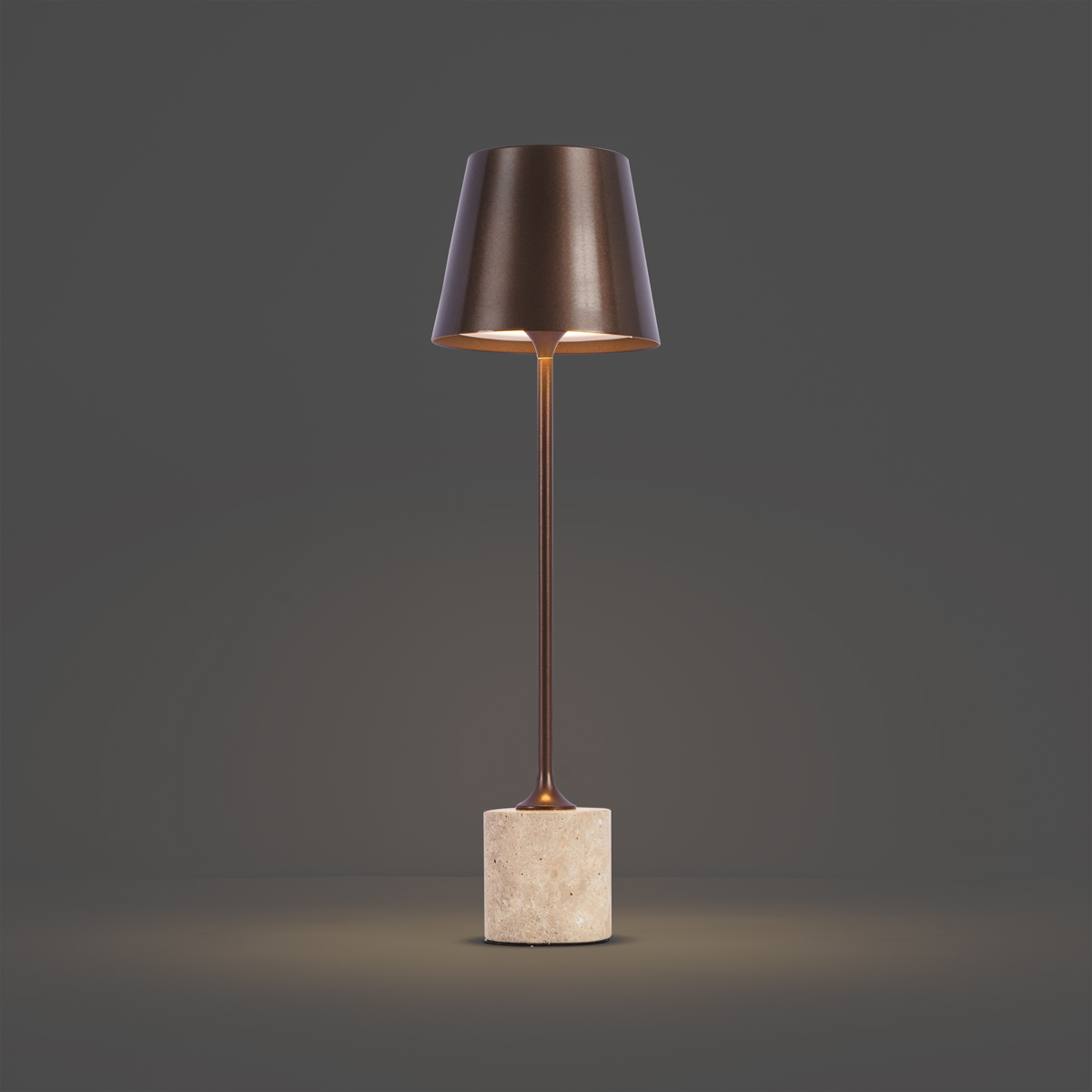 Moderne Tischleuchte Dunkelbronze 37cm inkl. LED Dimmbar IP54 Wiederaufladbar - Topi