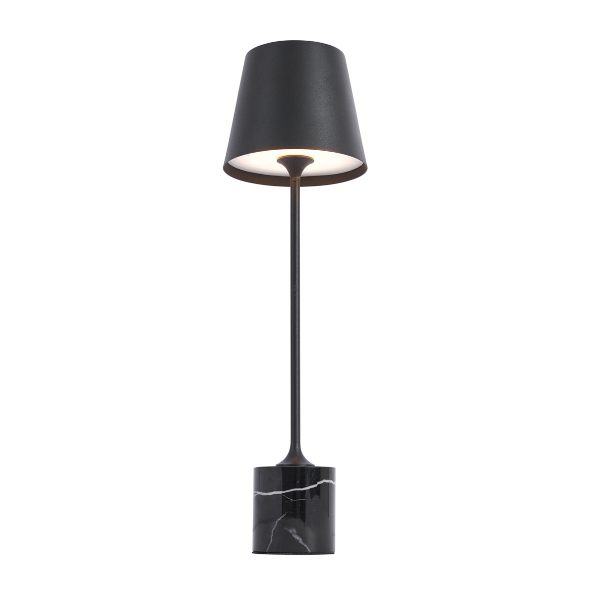 Lámpara de mesa moderna negra 37cm incl. LED Regulable IP54 Recargable - Topi