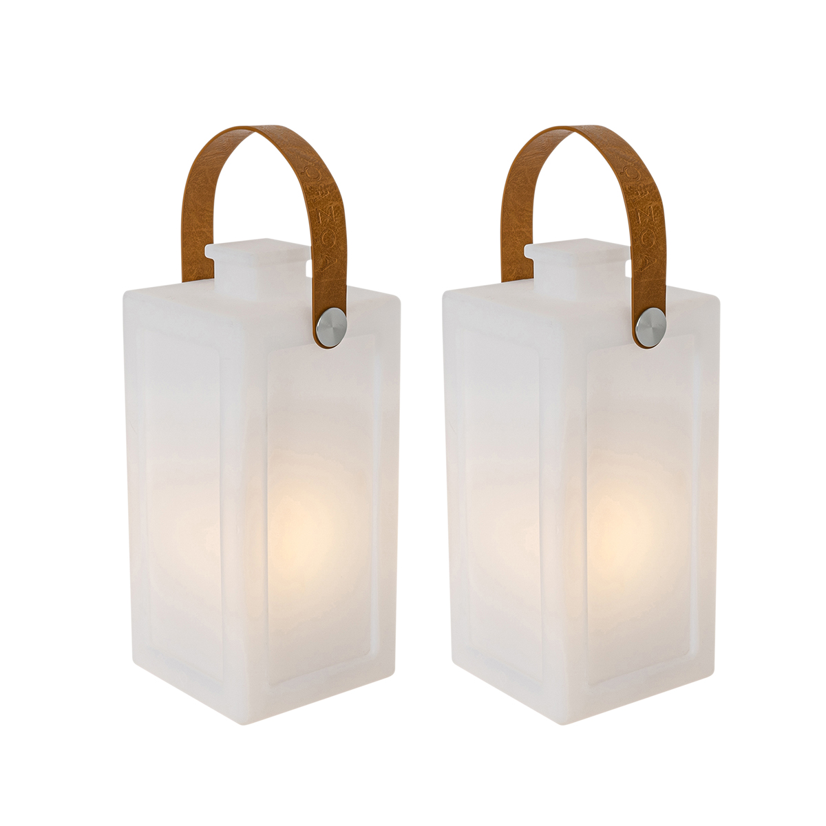 Sada 2 stolových lámp biely efekt plameňa nabíjateľná IP44 - Stard