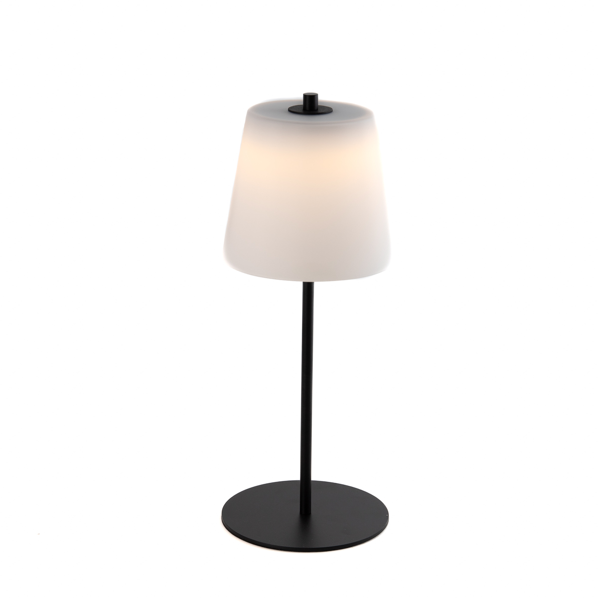 Moderne tafellamp zwart met opaal glas incl. LED 3-staps dimbaar - Jent