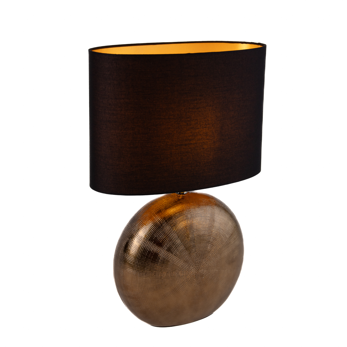 Rustikálna stolná lampa bronzová s čiernou 53 cm - Kygo