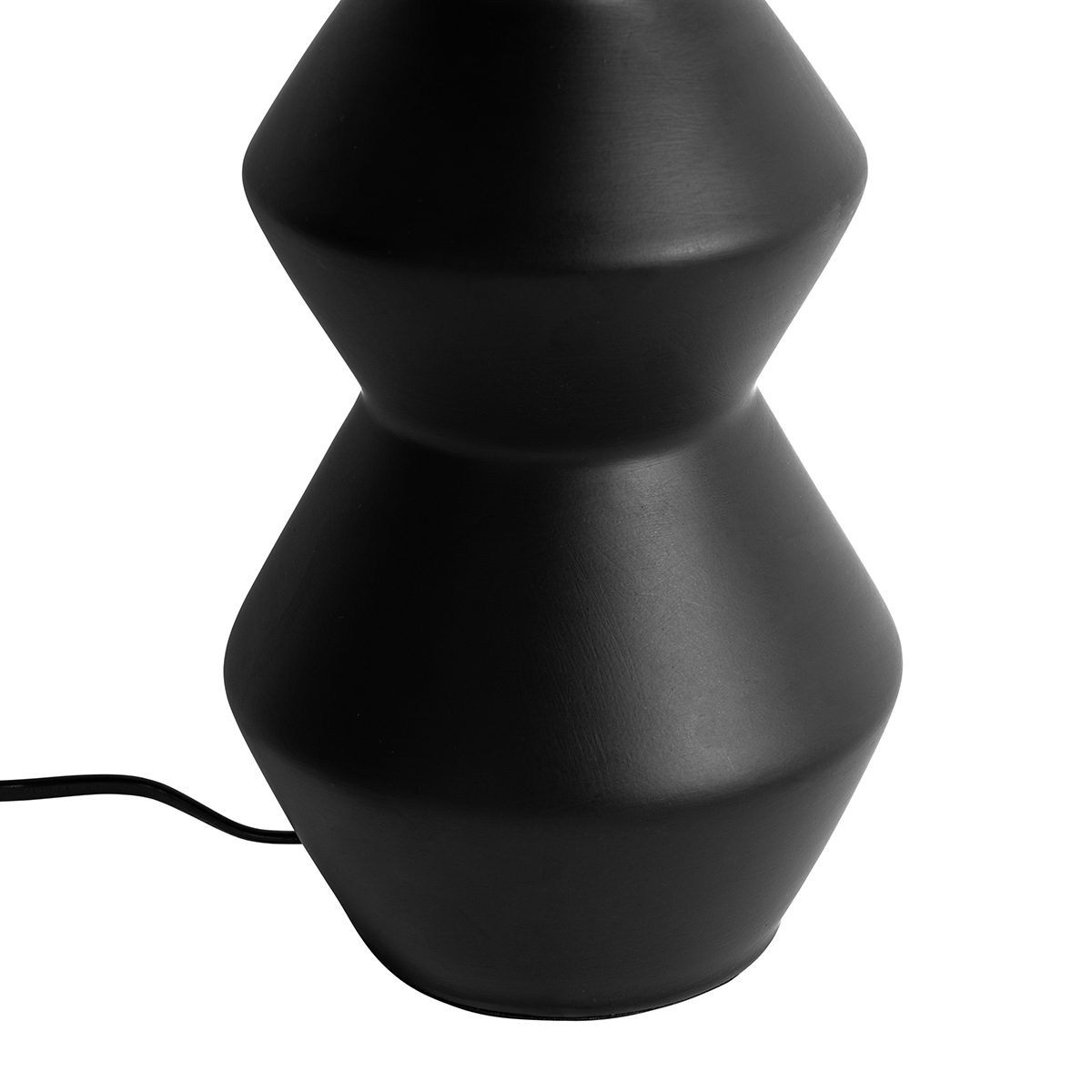 Design Tischleuchte Schwarz Stoffschirm Hellgrau 35 cm - Alisia