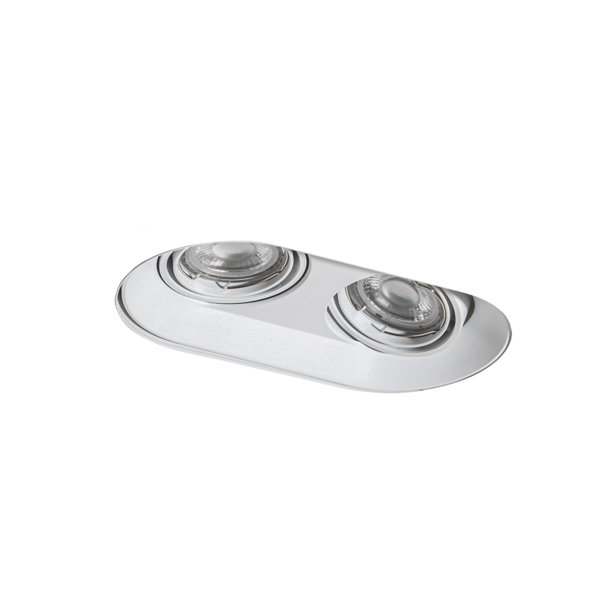 Set mit 6 abgerundeten Einbaustrahlern Weiß GU10 50mm 2-Licht - Hubs