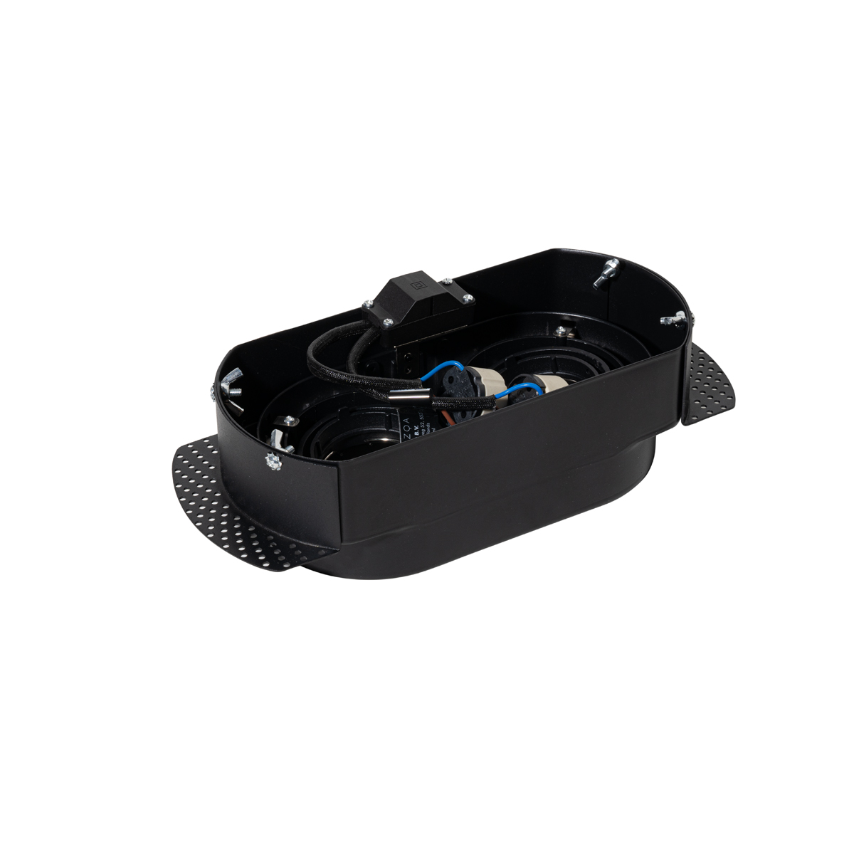 Faretto da incasso rotondo nero GU10 50mm 2 luci - Hubs