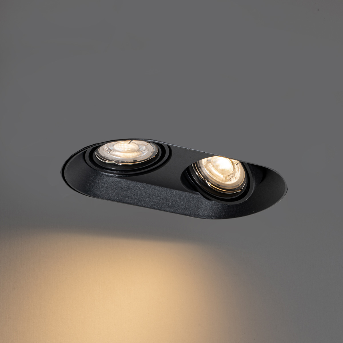 Faretto da incasso rotondo nero GU10 50mm 2 luci - Hubs