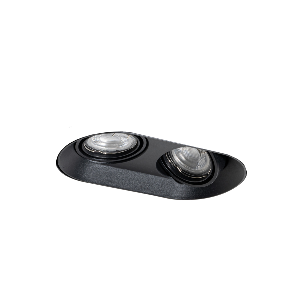 Faretto da incasso rotondo nero GU10 50mm 2 luci - Hubs