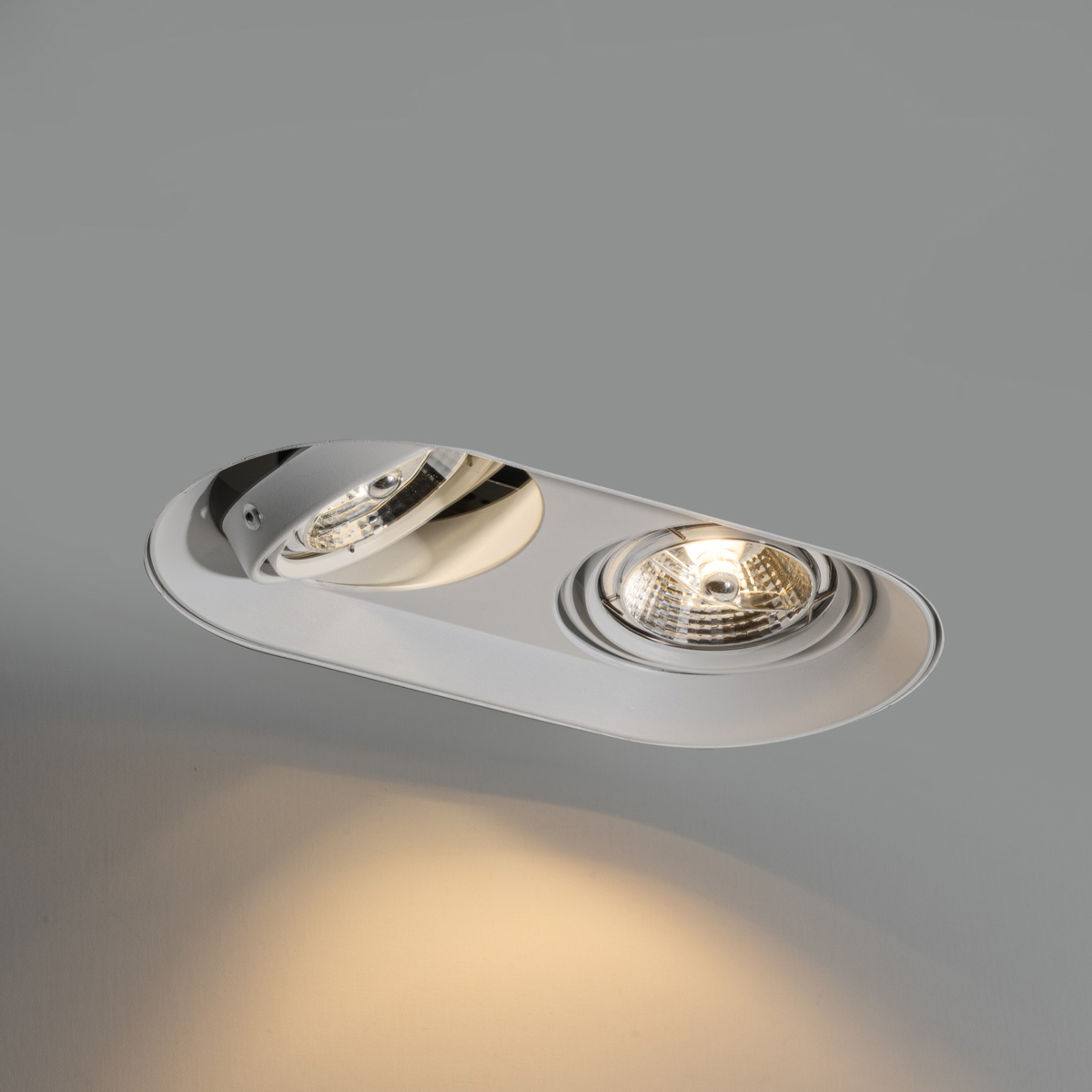 Set mit 6 runden Einbaustrahlern Weiß GU10 70mm 2-Licht - Hubs