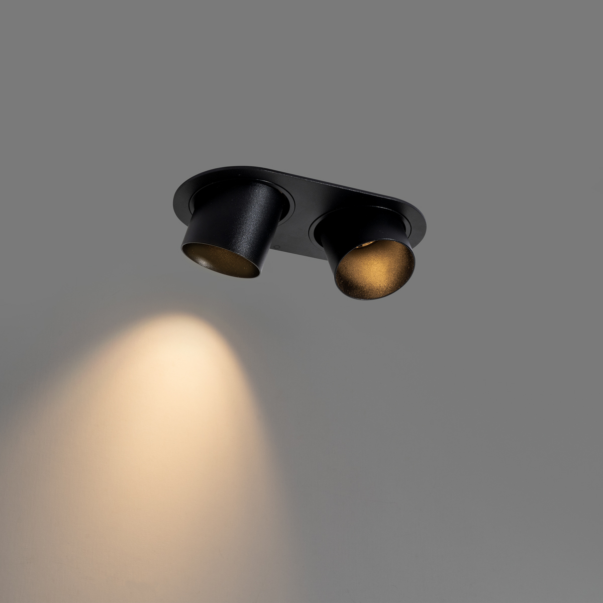 Foco empotrado negro GU10 50 mm 2 luces - Installa