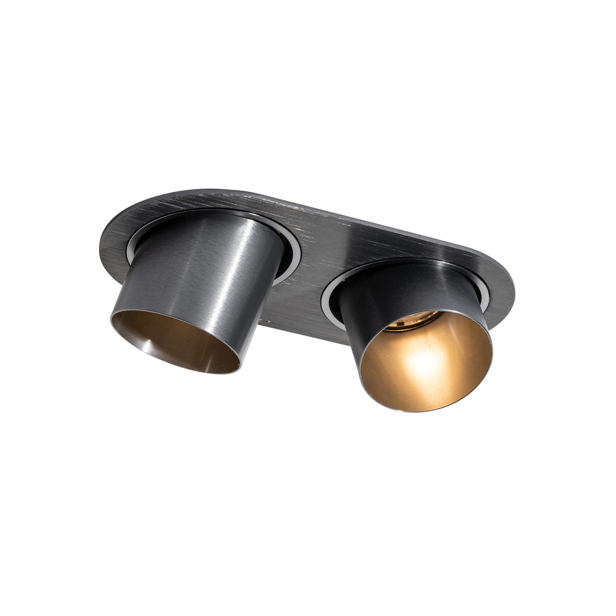 Zaoblené zapustené bodové svetlo tmavosivé GU10 50 mm 2-svetlo - Installa Zaoblené zapustené bodové svetlo tmavosivé GU10 50 mm 2-svetlo - Installa