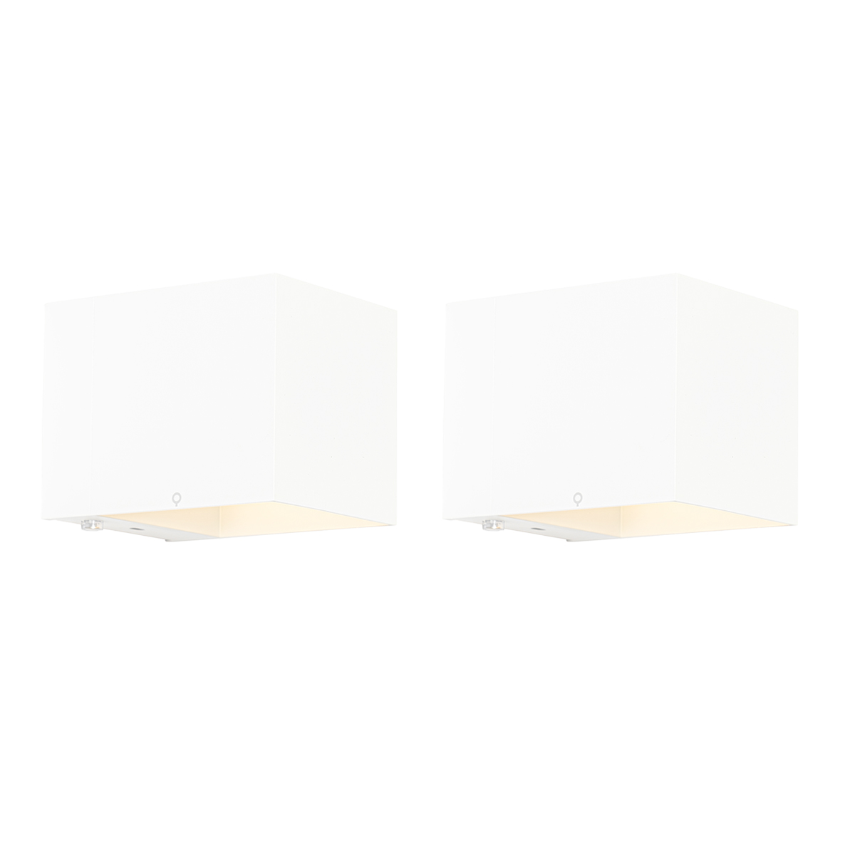 Sada 2 nástenných svietidiel bielych so stmievačom nabíjateľných - Joris