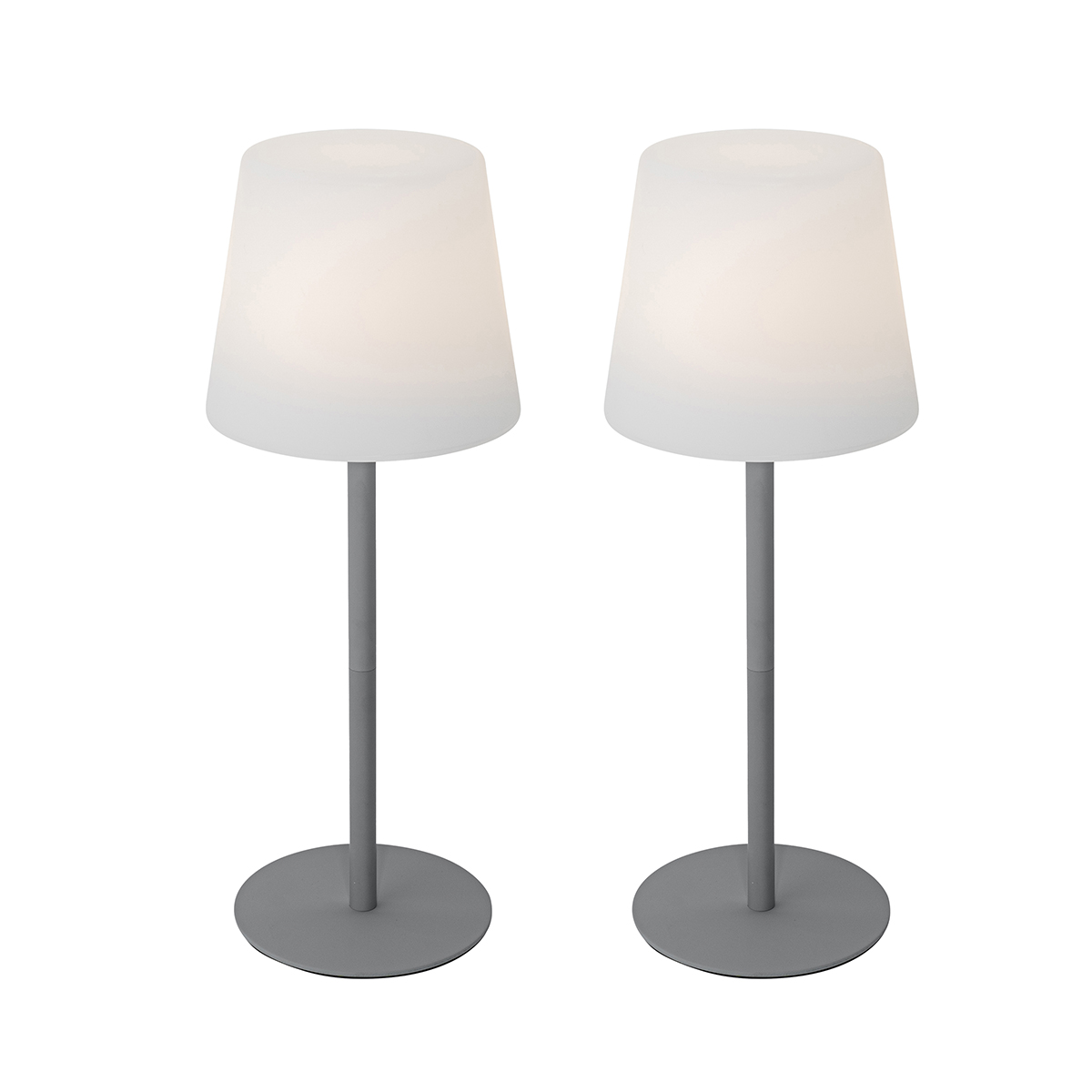 Zestaw 2 szare lamp stołowych z akumulatorem 40 cm IP54 – Jude