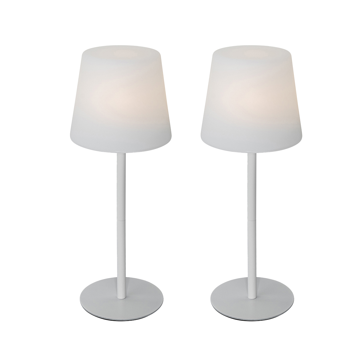 Zestaw 2 akumulatorowych lamp stołowych białych 40 cm IP54 – Jude