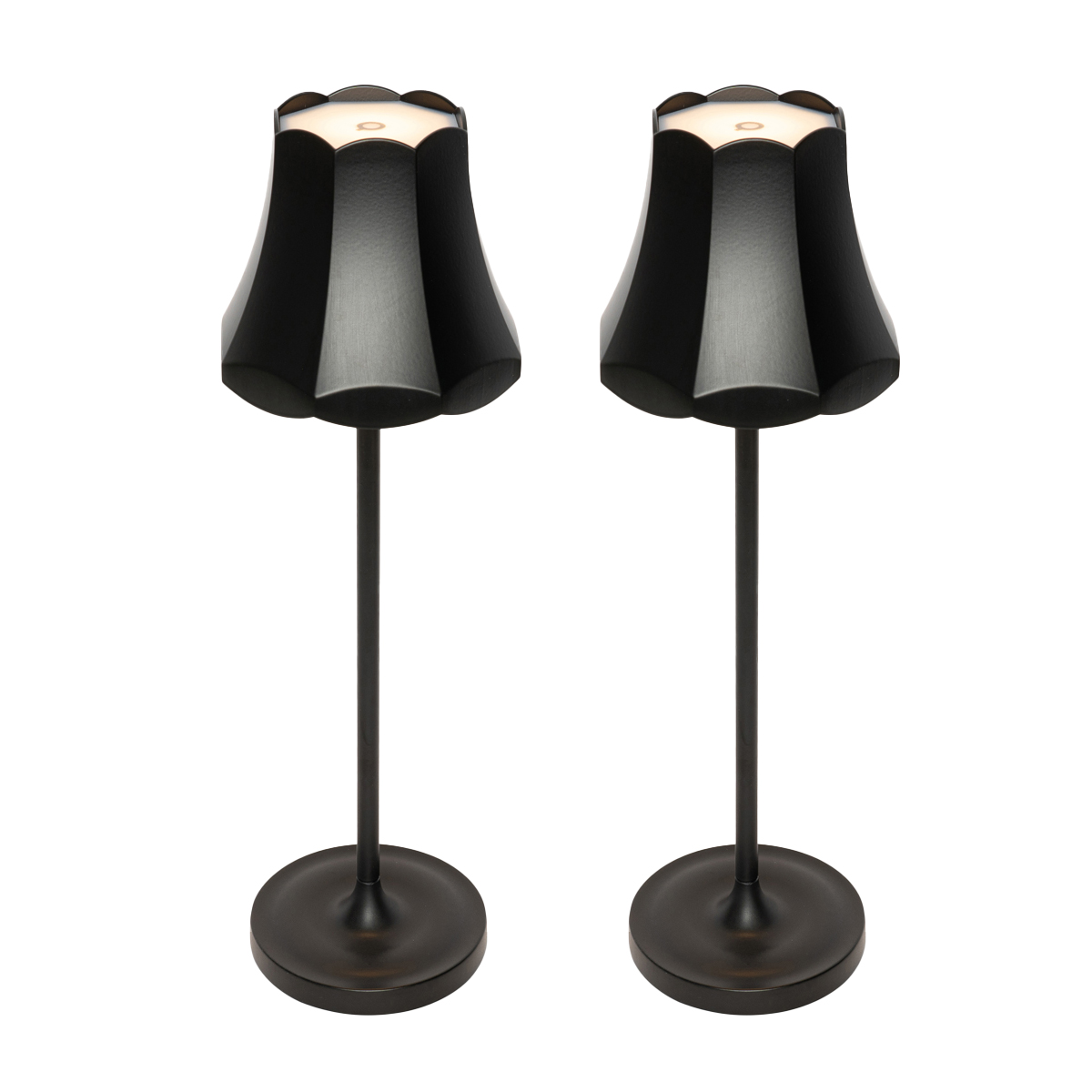 Lot de 2 lampes de table rétro noires rechargeables IP44 – Granny