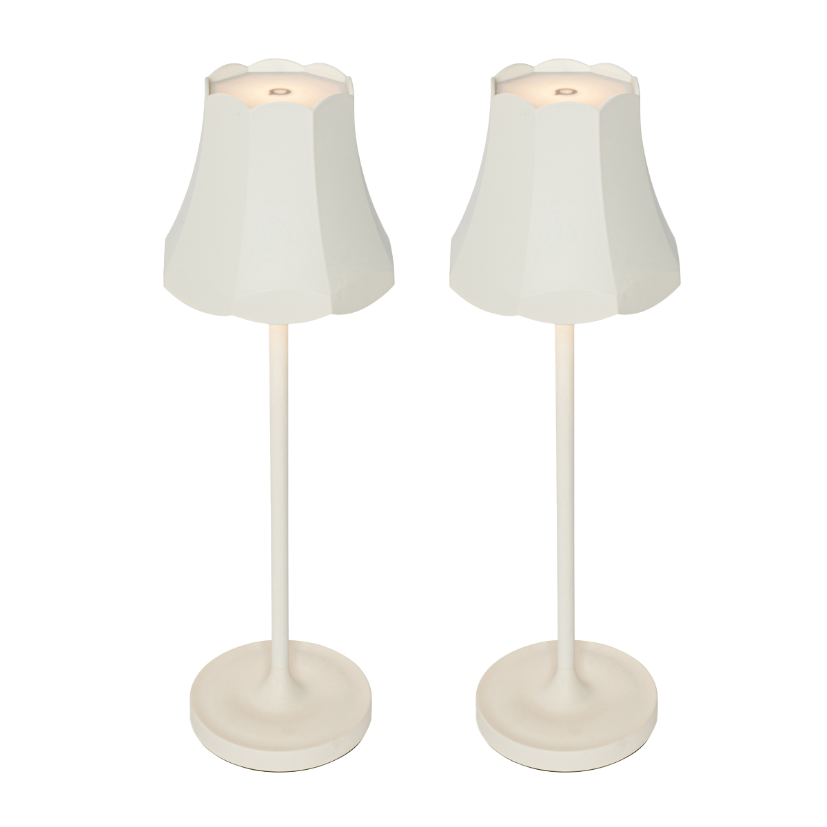 Ensemble de 2 lampes de table rétro blanc cassé rechargeables IP44 – Granny